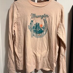 Wrangler Kids Peach Graphic Long Sleeve Tee